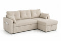 Modulares Schlafsofa Beige Cord mit Stauraum