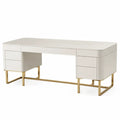 Schreibtisch MDF Weiß Edelstahlrahmen 160cm