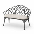 Gartenbank aus Metall mit Polster