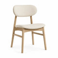 Esszimmerstuhl Holz Beige Stoffbezug
