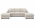 Modulares Sofa-Set Stoff Beige mit 3-Sitzer und 2 Ottomanen