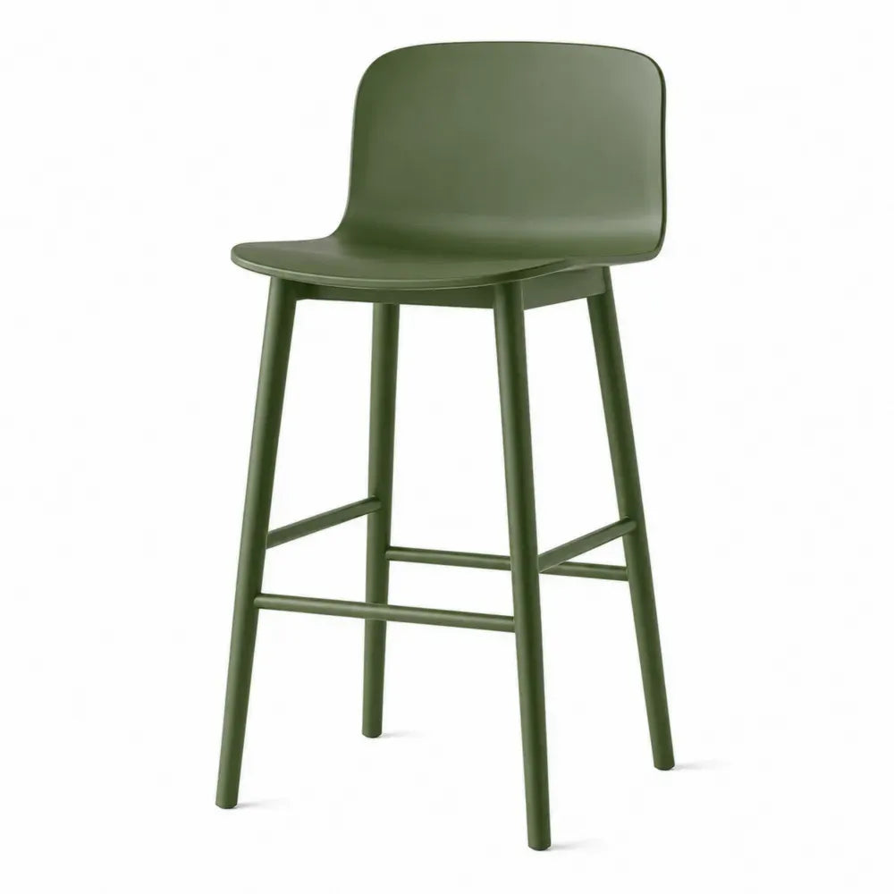Barhocker mit Rückenlehne aus Polypropylen Grün 75cm