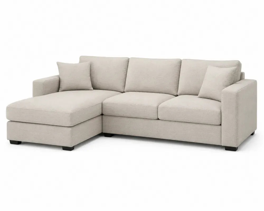 Modulares Sofa L-Form Beige Polyester 260x160x85 cm