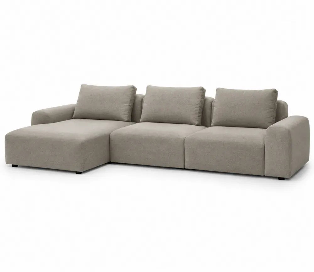 Modulares Sofa aus Stoff mit L-Form Beige