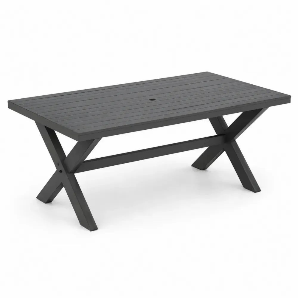 Gartentisch Aluminium rechteckig Anthrazit 200x100x75 cm
