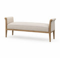 Bank mit Eichenholzrahmen und Polyesterpolsterung, Beige, 160cm