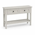 Konsolentisch Massivholz Grau mit 2 Schubladen 102x33x79 cm