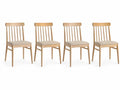Esszimmerstühle aus Holz mit Polyesterpolsterung 4er Set