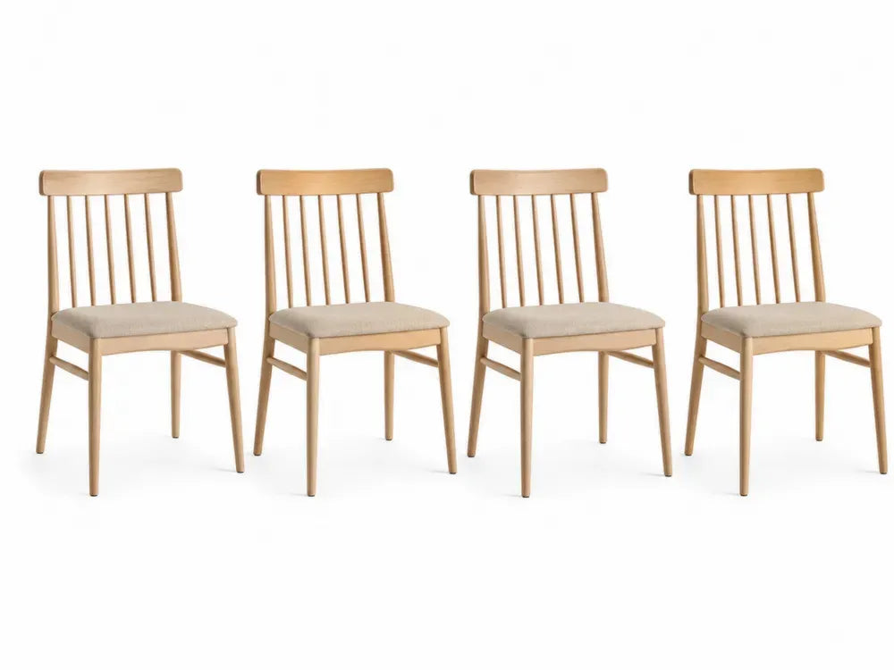 Esszimmerstühle aus Holz mit Polyesterpolsterung 4er Set