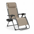 Verstellbarer Gartenstuhl Stahl Textilene Beige