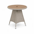 Runder Gartentisch Ø 90 cm aus Polypropylen und Aluminium in Hellbraun und Beige