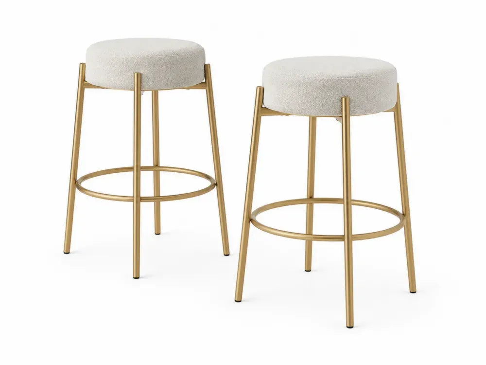 2er-Set Barhocker mit Metallgestell und Polstersitz