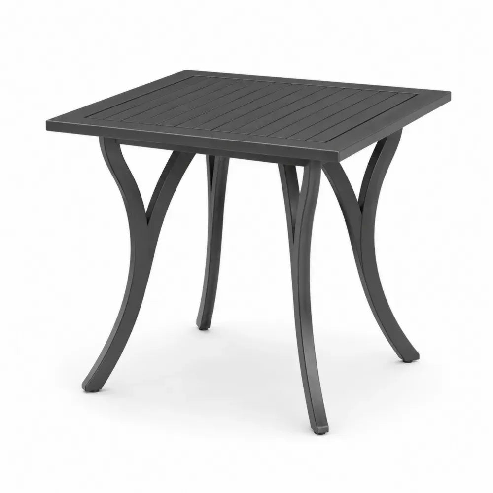 Quadratischer Gartentisch Aluminium 90x90x75 cm schwarz