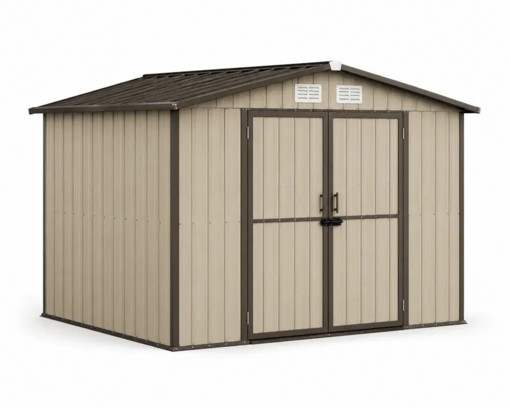 Metall-Gartenschuppen mit Doppeltür Beige 213 x 191 x 170 cm