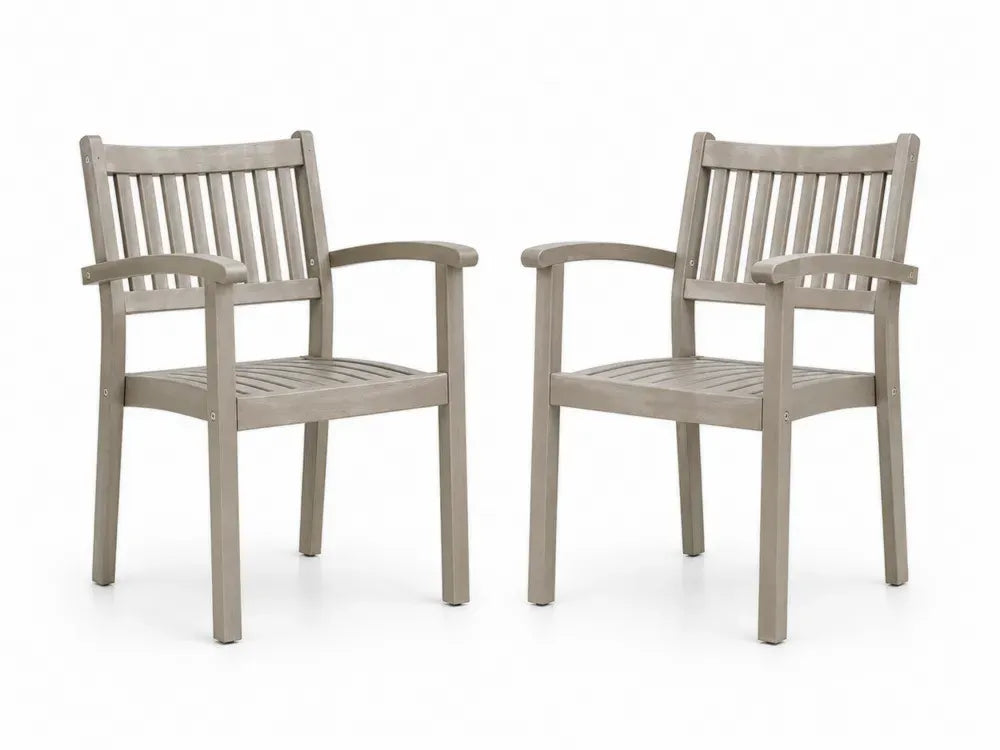 Gartenstuhl Set mit Armlehnen Akazienholz 2er Set