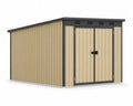 Metall Gartenschuppen Beige Dunkelgrau 270x150x180cm