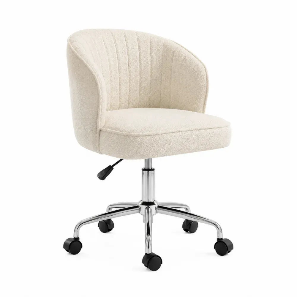 Bürostuhl Beige Polyester Metall Höhenverstellbar