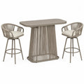 Gartenmöbel Aluminium-Set mit Polyesterkissen in Taupe