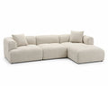 Ecksofa Bouclé Stoff Beige 300cm