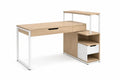 Eckschreibtisch mit Regal MDF Holz Eiche Weiß 120x60x110cm
