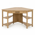 Eckschreibtisch aus Eichenfurnier mit Regalen 140x120x75 cm