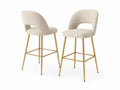 2er Set Barhocker Beige Polyestergewebe Metall 102cm
