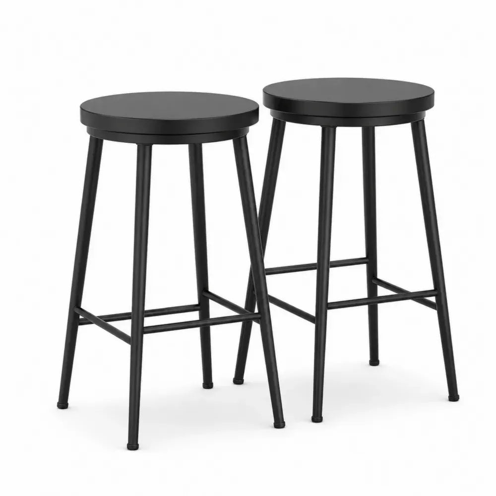 2er Set Barhocker Metall Schwarz Höhe 75 cm