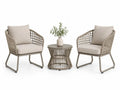 Gartenmöbel-Set aus Stahl mit Rattan Sessel und Tisch Beige