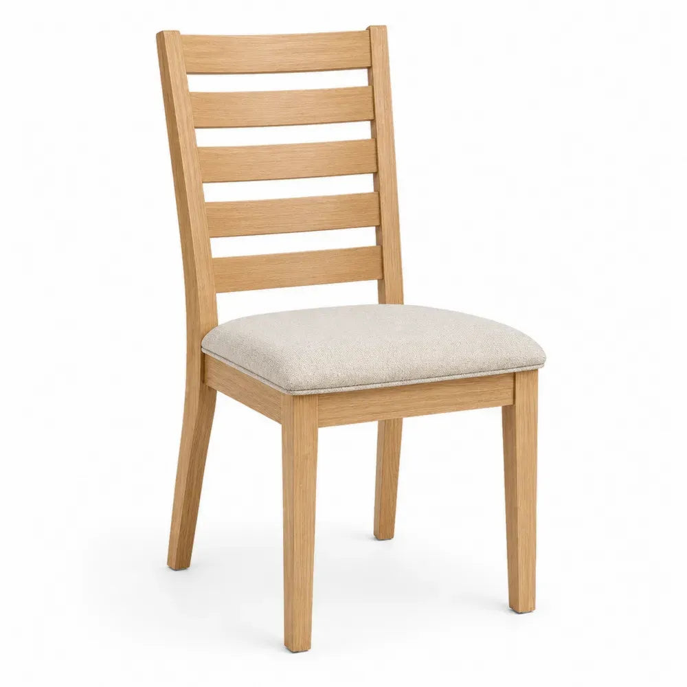 Esszimmerstuhl Eichenholz Polyesterbezug Beige