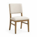 Esszimmerstuhl aus Holz mit Polyestergewebe in Beige