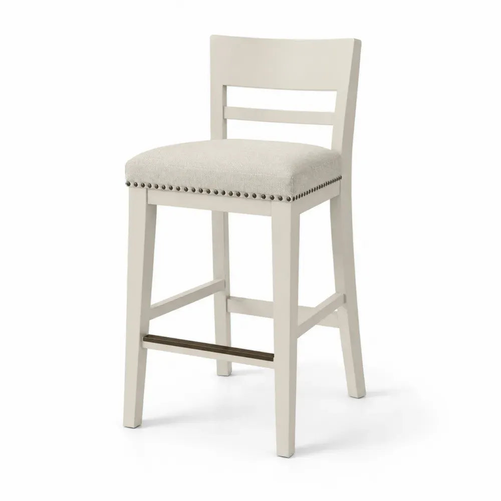Barhocker aus Holz mit Polstersitz Beige 102 cm