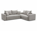 Ecksofa in Grau mit Holzrahmen, 250 cm L-Form