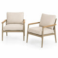 2-teiliges Set Gartenstühle aus Aluminium, Teakholz und Polyester, Beige