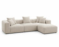 Modulares Ecksofa aus Cord in Creme