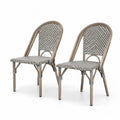 2er Set Stühle Aluminium Polyethylen Beige/Grau 90 cm