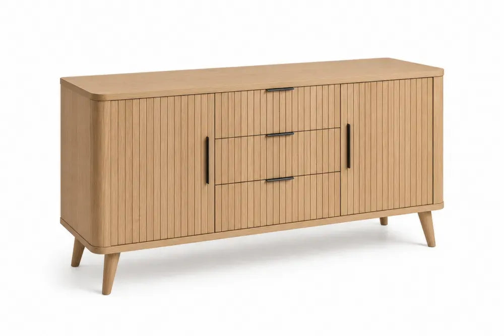 Sideboard Eichenfurnier MDF Hellbraun 150x45x75cm