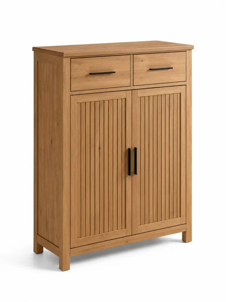 Eichenholzschrank mit 2 Türen und 2 Schubladen, 100x85x40 cm