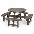 Rundes Gartenmöbelset aus Holz mit Sitzbänken 150 cm Braun