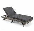 Gartenliege Rattan Liegestuhl Grau Verstellbar Stahl Polyester Polyethylen 200cm