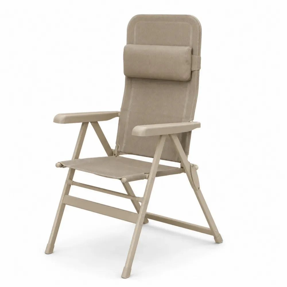 Klappstuhl aus Aluminium und Textilene Beige