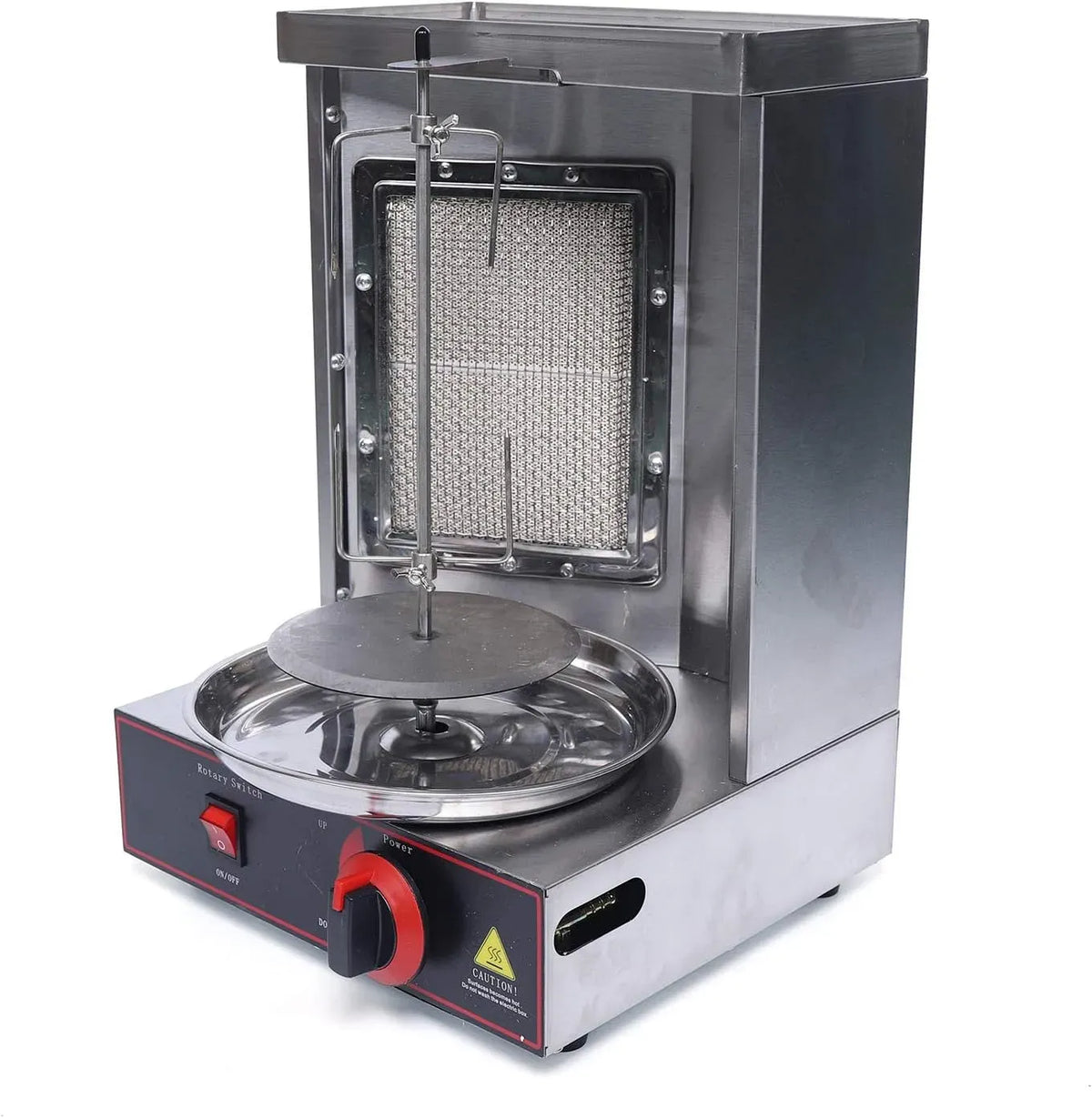 Vertikalgrill, 0 bis 300 °C, 220 V, Hähnchengrill, 2 Temperaturzonen, Maximale Belastbarkeit 10kg