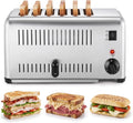 Toaster, 3240 W, Timer, herausnehmbar, Edelstahl, Pop-Up-Abdeckung Und Herausnehmbarer KrüMelfangschale