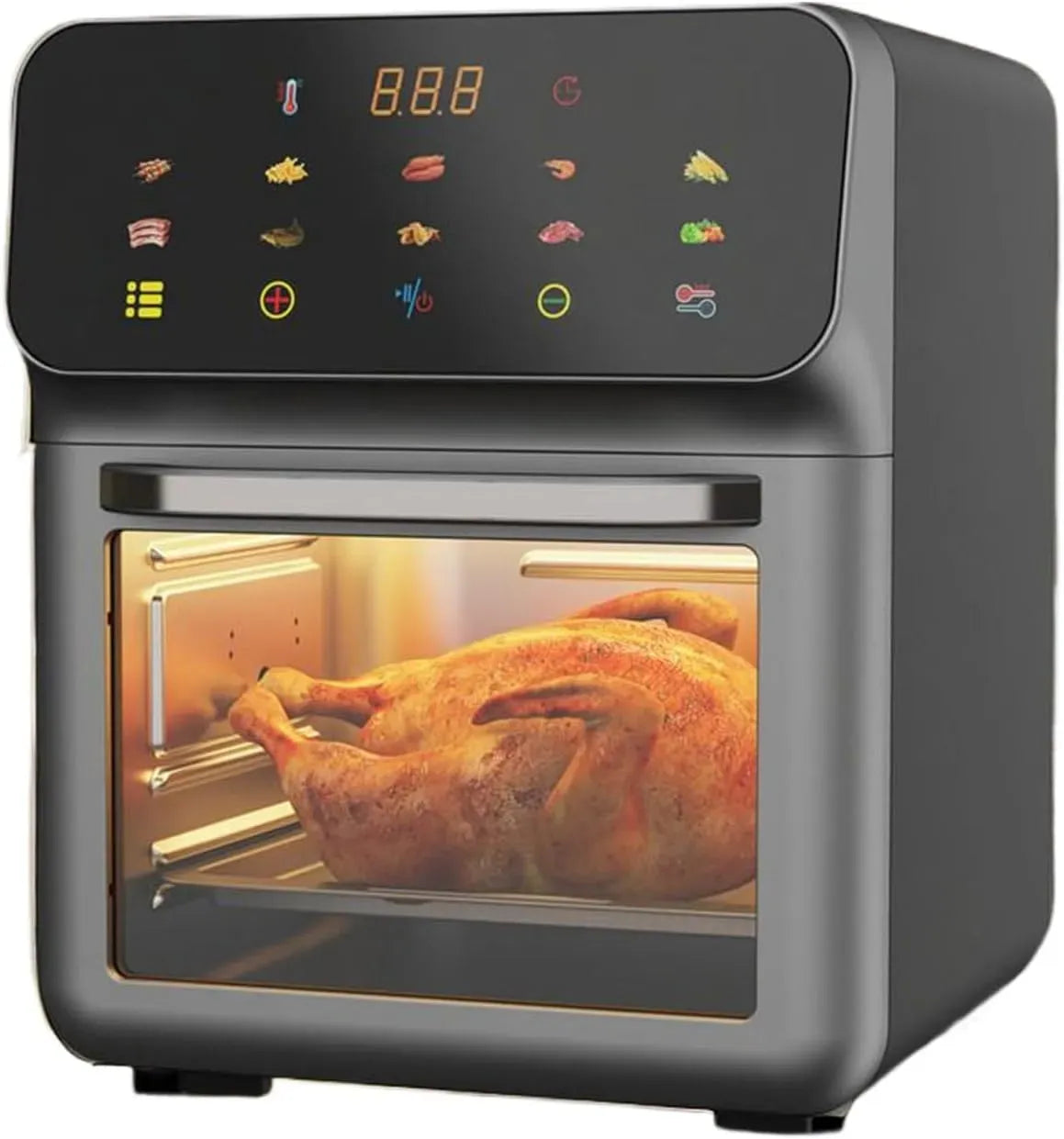 Elektrischer Pizzaofen, Ofen zum Backen, Heißluftfritteuse, Tischbackofen Heißluftfritteuse Kombi Kochen Backen Braten Pommes Pizza