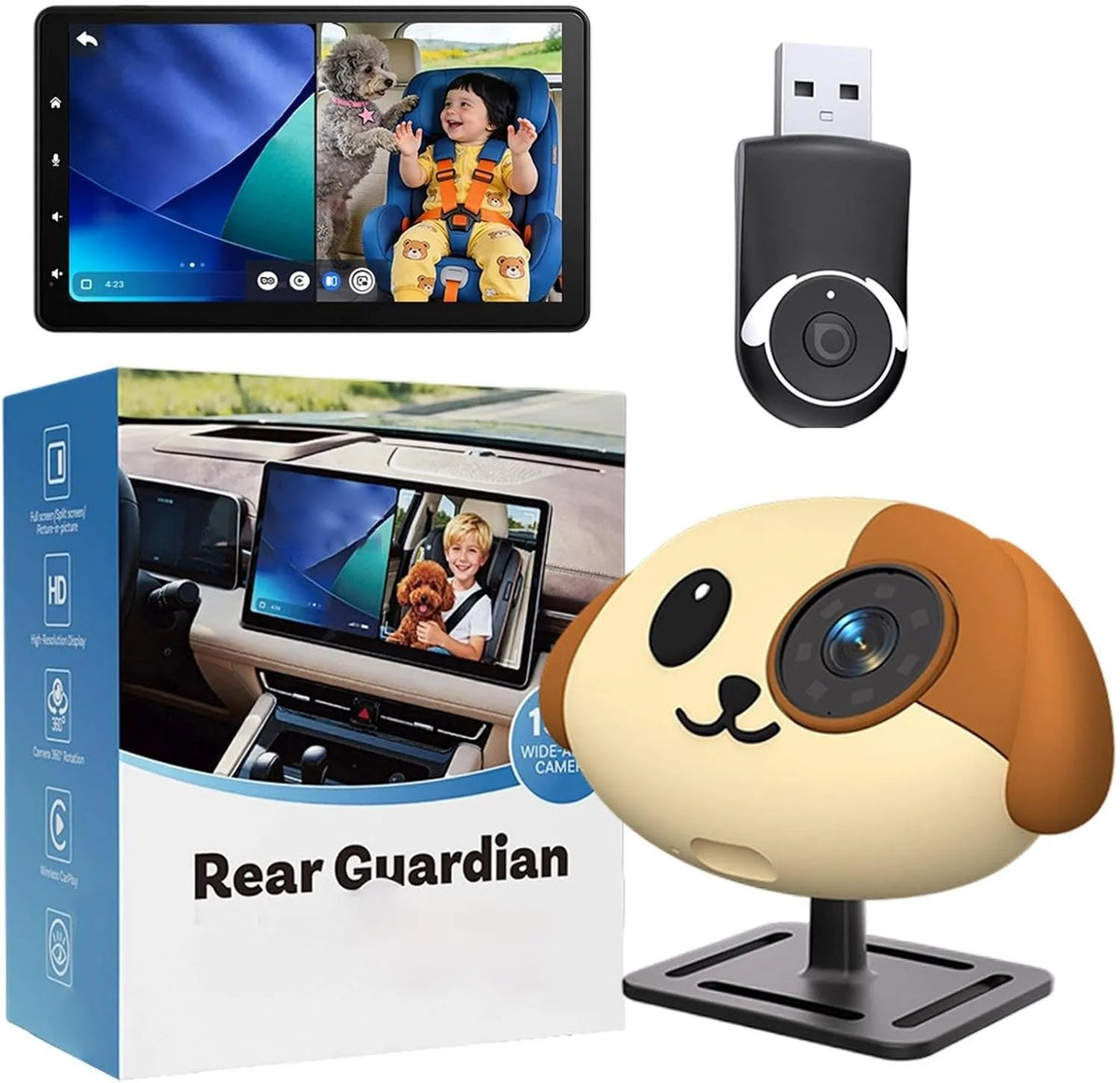 Monitor, Kinder 150-Grad-Weitwinkel 1080p, IPS-Panel, Camping