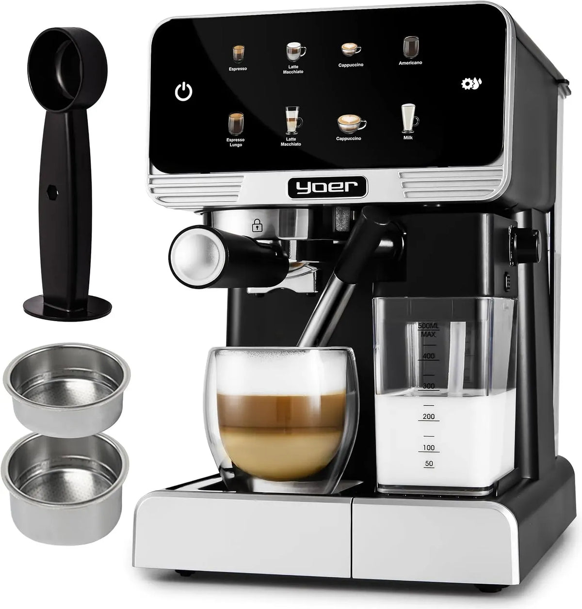 Kaffeevollautomat, YOER, 8 automatische Programme