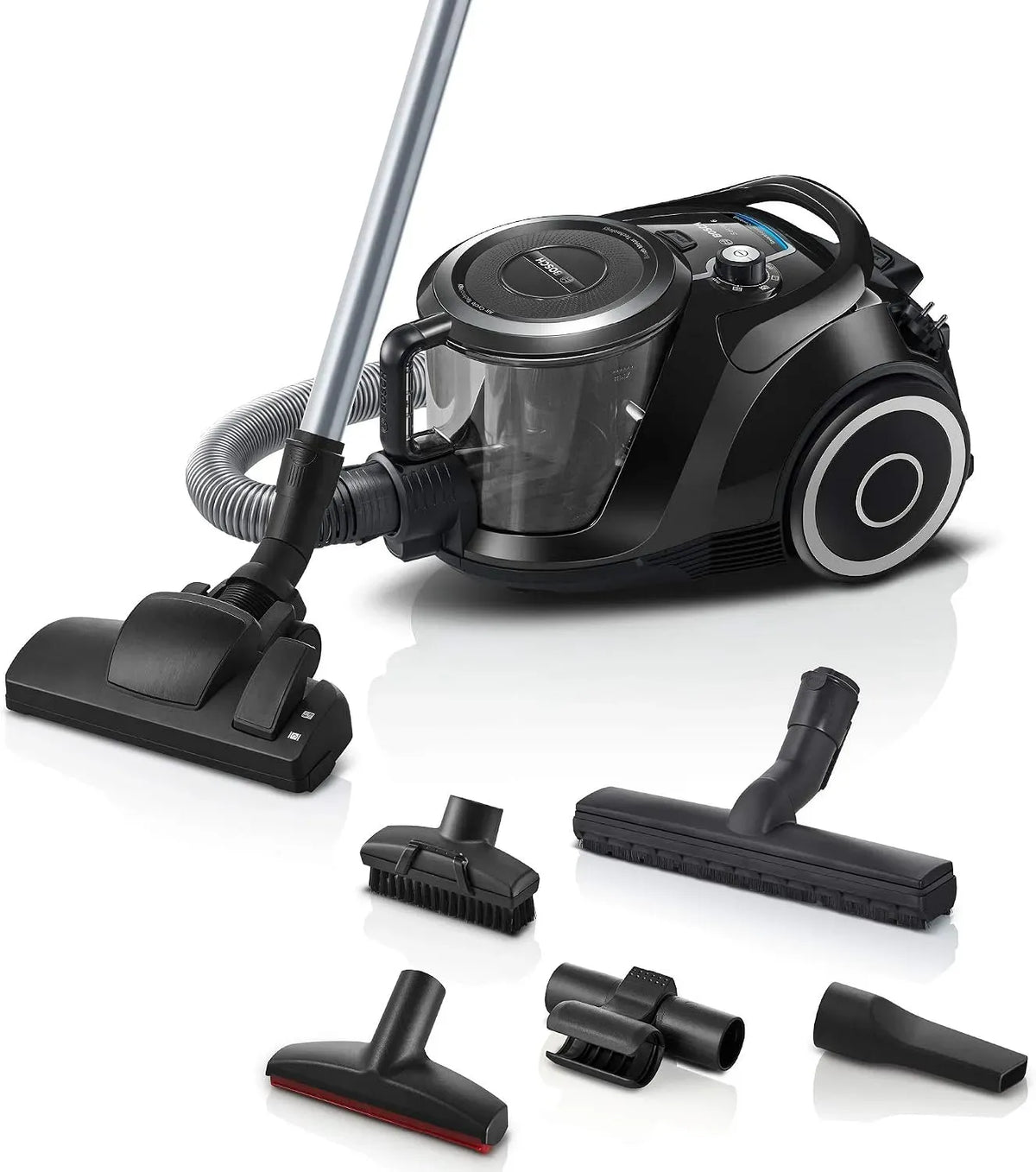 Bosch Serie 6 BGC41XSIL Staubsauger, 700 W, 68 dB, Hygiene, leise, Schwarz, extra leise, Hygiene-Filter