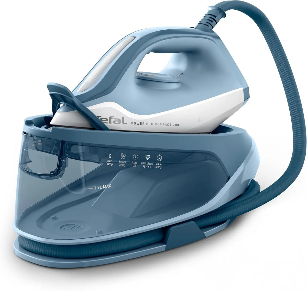 Tefal SV6210E0 Dampfbügelstation, 1,7 L, 2400 W, 120 g, 360 g, großer Wassertank, Weiß