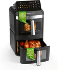 Heißluftfritteuse, 12 L, elektrische Fritteuse ohne Öl, GOURMETmaxx FryUp XL vertikale Doppelkammer Heißluftfritteuse mit Sichtfenster