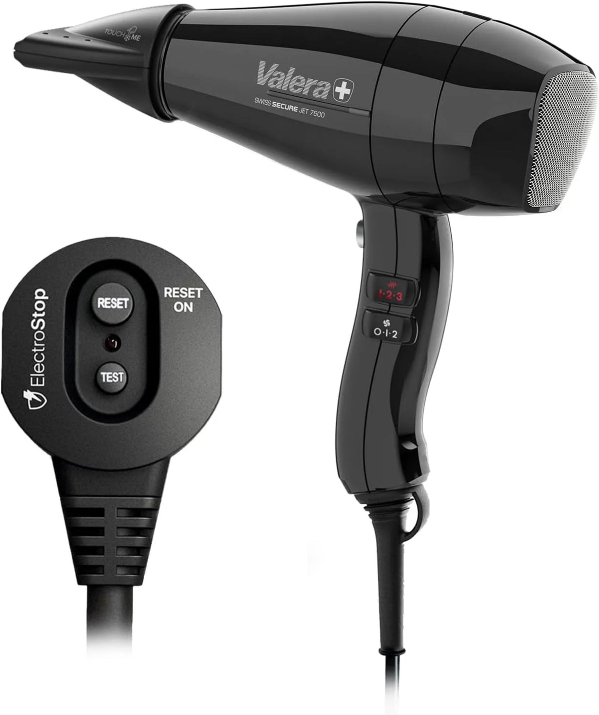 Wäschetrockner, 2000 W, gewerblich, Schwarz, Swiss Secure Jet 7600, 3 Temperaturstufen