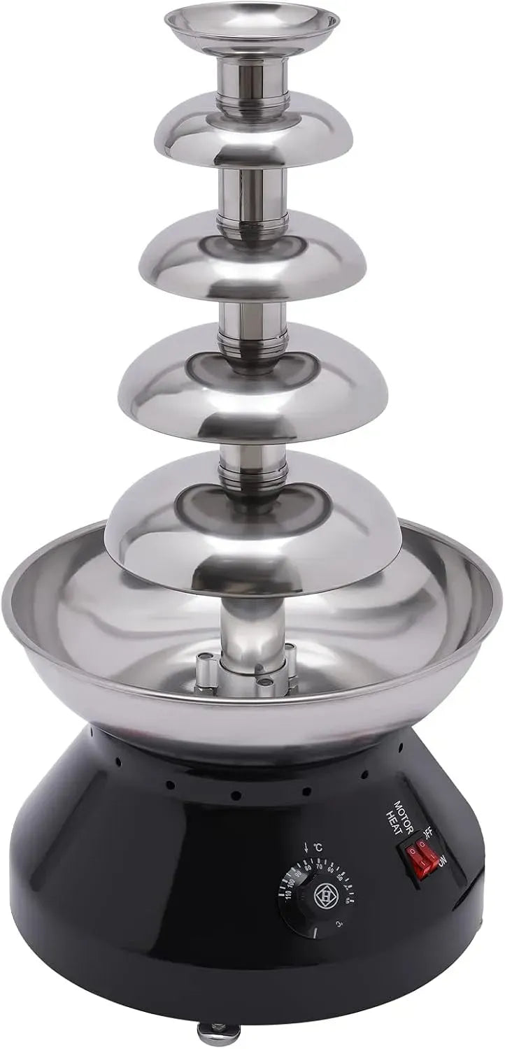Schokoladen-Brunnen Maschine, Schokofontäne Maschine, Schmelzmaschine, 33x33x61,3 cm, 230 W, Edelstahl, für Geburtstage